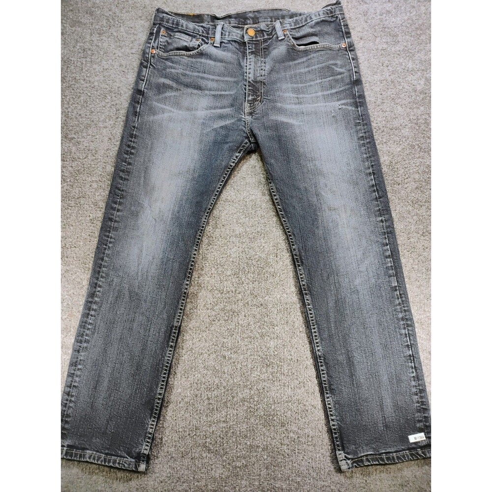 Levi's 505 Men's Jeans W36 L30 Gray Black Faded Denim Regular Fit Straight Leg